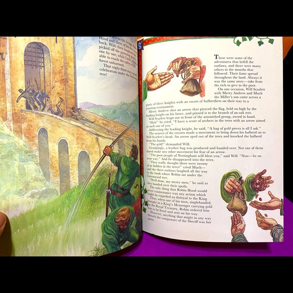 ROBIN HOOD VINTAGE 90s HARDCOVER BOOK GREAT ILLUSTRATIONS DERRYDALE  BOOKS - Picture 9 of 16